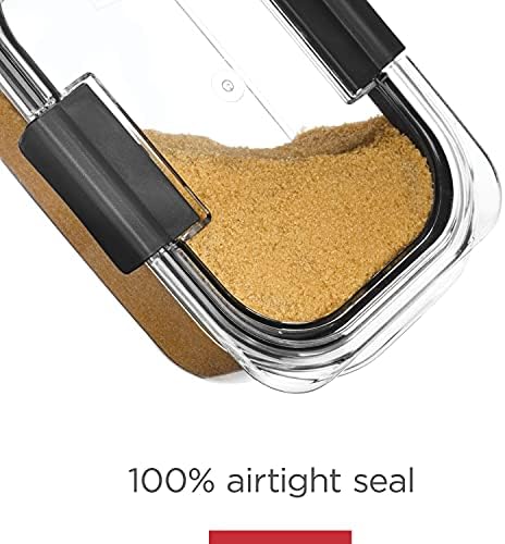 Rubbermaid Brilliance Plastic Food Storage Pantry Baking Set, 3 Containers with Lids (6 Pieces Total), BPA-Free, Clear - Image 3