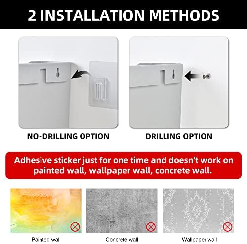 YOHOM Adhesive File Holder Door Mount Mail Magazine Organizer, Office Wall Mount Single Pocket, Gray - Image 6
