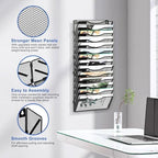 EasyPAG Wall File Organizer for Office 14 Pocket Mesh Wall Mounted Paper Organizer Hanging Folder Holder with Nametag Label for Home School, Black - Image 3