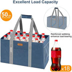 WONDAY DarkBlue Foldable Utility Tote Bag, Reusable Grocery Bag - Image 4