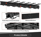 Sttoraboks Garage Wall Organizer, Heavy Duty Tool Hangers for Garage Wall with 8 Double Hooks & 3 Rails, Tool Organizer Wall Mount, Garage Hanging Storage Rack for Shovel, Rake, Broom and Ski Gear - Image 4