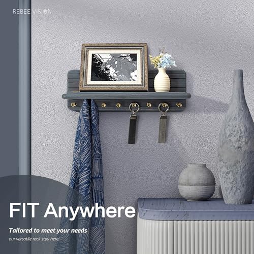 Rebee Vision Key Holder Wall Mount with 8 Key Hooks for Entryway,Royal Blue - Image 6