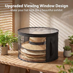 Bremorou Hat Boxes for Women Storage Clear Hat Storage Box Cowboy Hats Organizer for Travel and Wardrobe Holds Up to 7 Caps Wide Brims Hat Case with Carrying Handles (Black) - Image 5