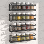 LUCYCAZ 4 Pack Wall Mounted Spice Rack for Kitchen Cabinet,RV,Camper,Black - Image 2