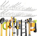 Garage Tool Organizer Wall Mount 99 inches with 18 Adjustable Heavy-Duty Hooks, Garage Organization, Garden Tool Storage Rack for Garage,Yard,Shed,Holds Up to 750 lbs,White by ZICANYCO