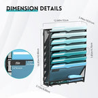 8-Tier Wall File Organizer and Mail Organizer with 5 Hooks, 2 Pack - Image 2