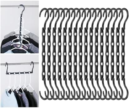 Mr. Pen- Space Saving Hangers, 16 pcs, 360° Rotating Hooks | Magic Cascading Hanger Organizer with 5 Enclosed Slots, Closet Organizers and Storage for Clothes by MrPen