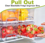 Pull Out Fridge Organizer Drawer, 2-Pack Refrigerator Drawer Organizer - Image 2