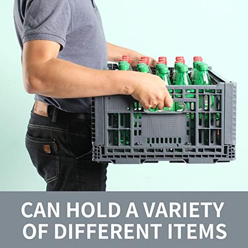 Collapsible Storage Bin/Containe， Transfer box,crate Transit storage of various items (Gray 23.6" L x 15.7" W x 8.6" H-two) - Image 2