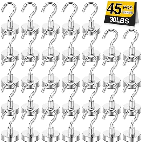 DIYMAG Magnetic Hooks 45pcs 30lbs Cruise Essentials 2026 Magnet Hook by DIYMAG