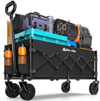 Blomoba 35" Extra Long Folding Wagon with Adjustable Handle & Wheels, Black by Blomoba
