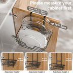 TIDIIABODE Pot Lid Organizer 2 Pack, Adjustable Kitchen Pot Lid Holder Inside Cabinet, Kitchen Cabinet Organizer Hanging for Food Storage Container, Pot, Pan Lid & Bakeware, Black - Image 2