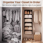 StorageWorks Hanging Closet Organizer, 6-Shelf with 2-in-1 Design, Ivory | Maximize Closet Space with Reinforced Shelves, Small Closet Storage Solution for Bedrooms, Dorms and RVs, Jumbo - Image 4