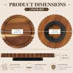 Maxdot 10 Inch Acacia Wood Lazy Susan Turntable Organizer, Round - Image 2