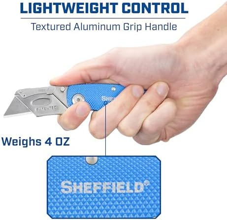 Sheffield Lock Back Utility Knife 3 Pack with 10 Utility Knife Blades - Image 4