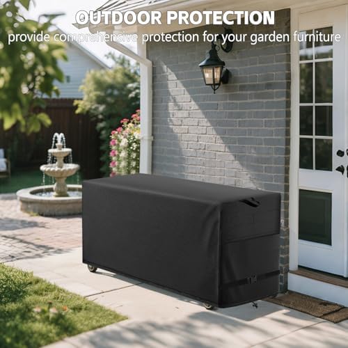 Patio Coffee Table Cover, Black, 46" L x 26" W x 13" H - Image 7