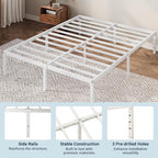 Allewie Queen Bed Frame, 12 Inch Metal Beds with Storage Space, White - Image 7