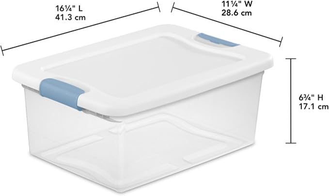 Sterilite Latching Box with Lids for Home and Office, 15 Quart, 24-Pack | Heavy-Duty and Stackable Plastic Containers with Latches for Closet, Cabinet, Bedroom, Bathroom and Dorm Room Organization - Image 2