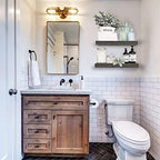 QEEIG Bathroom Floating Shelves for Wall - 15.7" Wall Mounted Shelf Over Toilet Farmhouse Home Decor Display Bookshelf Small 15.7 x 6.7 inch Set of 2, Grey (008-40GY) - Image 2