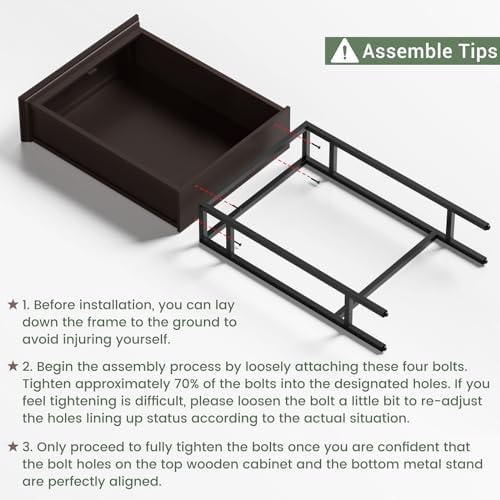 Over The Toilet Storage Cabinet, Over The Toilet Cabinet, Over The Toilet Bathroom Cabinet Above The Toilet with Inner Adjustable Shelf and Open Storage Bathroom Storage Organizer, Espresso - Image 6