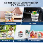 Collapsible Laundry Baskets 42L 2 Pack Pop Up Clothes Hamper for Laundry - Image 6