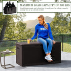 Greesum 100 Gallon Resin Deck Box Large Outdoor Storage, Imitation Rattan Weave Texture for Patio Furniture, Garden Tools, Pool Supplies, Weatherproof and UV Resistant, Lockable, Dark Brown - Image 4