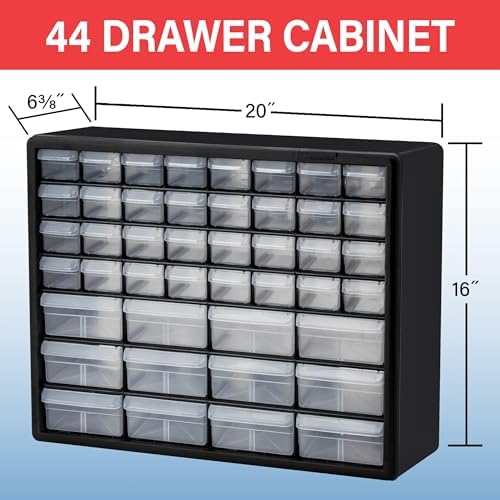 Akro-Mils 44-Drawer Plastic Storage Cabinet, 20"W x 6"D x 16"H, Yellow - Image 2