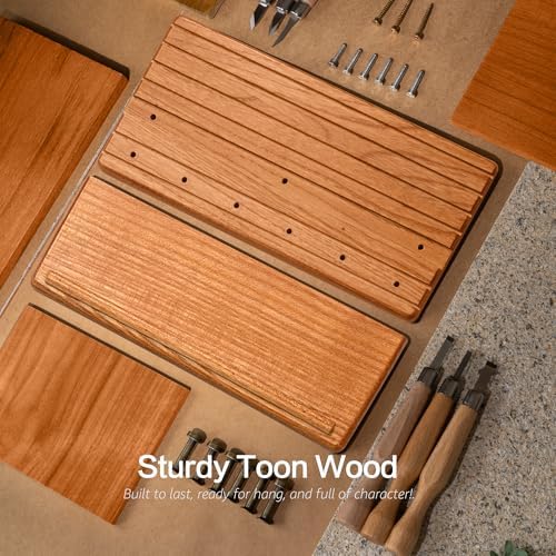 Rebee Vision Cedar Wood Key Holder Wall Mount for Room Decor, Natural - Image 6