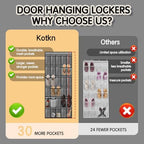 Kotkn Over the Door Shoe Organizer with 30 Breathable Mesh Pockets - Large Capacity Closet Storage for Men & Women, Hanging Shoe Rack Organizer (Gray) - Image 4