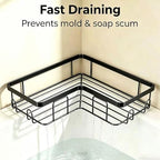 Shower Caddy 3 Pack, No Drilling Adhesive Bathroom Organizer Shelf Rack, Corner Shower Shelf with Hooks for Home Decor & Storage - Image 6