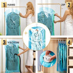 TAILI Hanging Vacuum Storage Bags Clothes, Coats, Jackets,4 Jumbo Blue - Image 5
