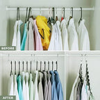 Space Saving Hangers, Shirt Hanger, Metal Hangers for Clothes, Space Saver for Hanging Clothes, Sturdy Metal Wardrobe Organizer, Pack of 10 - Image 2