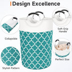 Large Laundry Basket, 115L Tall Collapsible Hamper with Handles, Green - Image 3