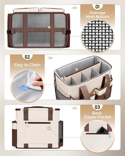 Ytonet Cleaning Caddy with 4 Spinner Wheels, Rolling Cleaning Caddy Bag - Image 5