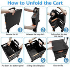 FELICON SELORSS Foldable Utility Cart Folding Portable Rolling Crate-Black - Image 4