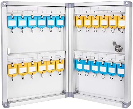 Amazon Basics Cabinet Key lock Box, Silver, 12.5"D x 8.5"W x 2.45"H - Image 4