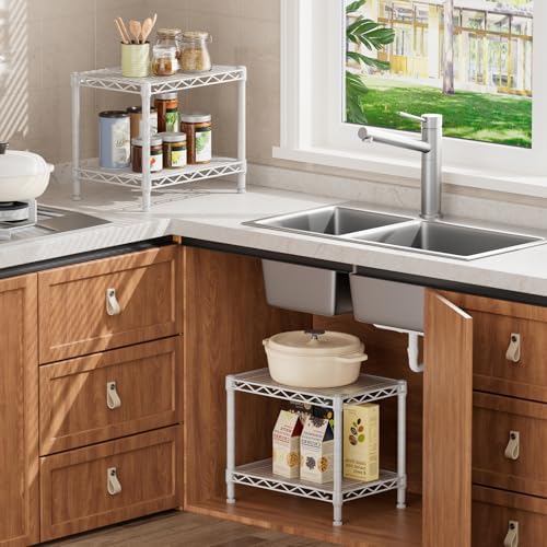 SINGAYE Small Shelves Kitchen Storage Shelf Wire Shelving Metal Adjustable - Image 2
