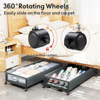 Under Bed Storage with Wheels，1 Pack Under Bed Storage Containers,Underbed Shoe Storage Bedroom - Image 4