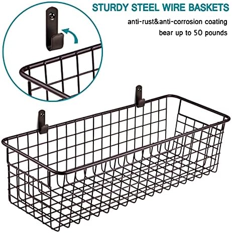 SheeChung Wire Storage Baskets, Metal Toilet Paper Basket Holder, Bronze - Image 4