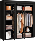 SORCEDAS Portable Closet Wardrobe with Hanging Rods Shelves Clothes Storage by SpecialYourHome