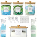 4+2 Pack Laundry Pods Containers & Dryer Sheet Holder & Laundry Detergent Dispenser, Laundry Room Organization and Storage Jars with Lids, Labels and Scoops for Scent Booster, Powder, Pods by Unknown
