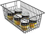 SANNO Freezer Baskets Wire Storage Baskets Closet Baskets Bin Farmhouse Organizer Storage Bins Large Organizer Bins for Home, Office, Bathroom, Pantry Organization Storage -Black Set of 3, 15.7" - Image 7
