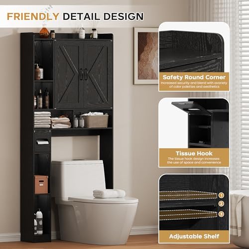Over the Toilet Storage Cabinet, 31”W Bathroom Organizer - Image 3