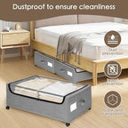 Under Bed Storage with Wheels, 2-Pack Under the Bed Storage Containers with Clear Lids & Label, Underbed Storage Bins, XXXL 85L 11 inches Rolling Metal Drawer for Clothes, Shoes, Toys, Books - Gray - Image 3