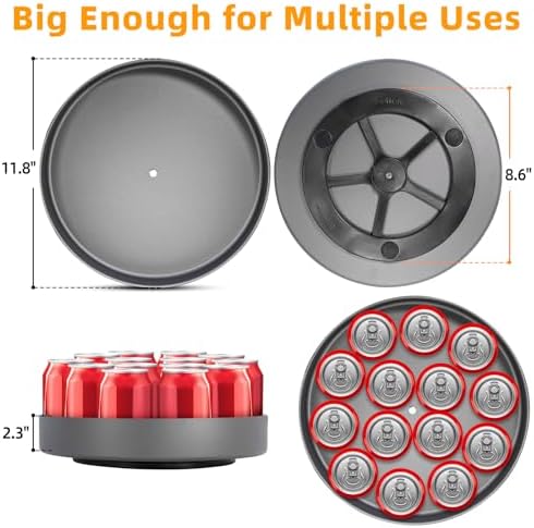 Metal Lazy Susan Organizer, 12 Inch Anti-Rust Turntable for Cabinet, Kitchen, Dining Table, Bathroom – Rotating Spice Rack, Spinner Storage, Round Carousel Organizer for Countertop Gunmetal - Image 6
