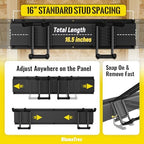 Garage Tool Organizer Wall Mount, 48" Heavy-Duty Metal Wall Organizer, 3 Rails with 6 Adjustable Hooks, Garden Storage Rack for Organization Sturdy Tool Hanging Holder for Shovel Shed Yard - Image 4