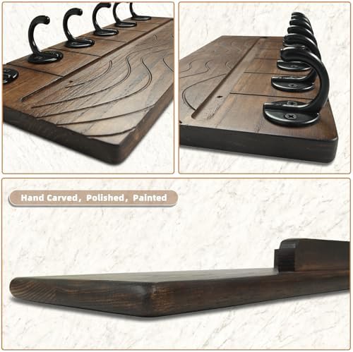 Key Holder Wall Decor, 11.8" Solid Ash Wood Entryway Organizer - Image 4