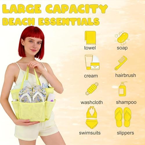 Mesh Shower Caddy Portable - 9 Pockets, Shower Bag for Dorm Room Camping - Image 7