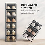 SEE SRPING XX-Large Shoe Storage Box Fit Size 14, Clear Plastic Stackable Shoe Organizer for Closet, Shoe Rack Sneaker Containers Bins Holders, Drawer Organize Unit, 12 Pack Black - Image 2
