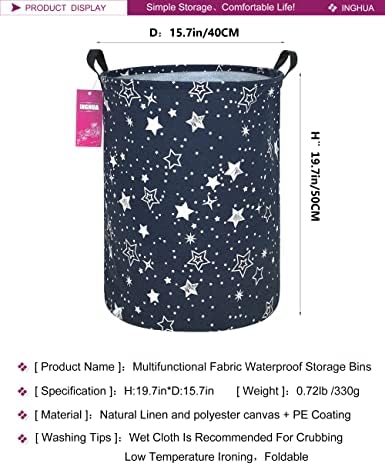 Star Fabric Storage Bin Nursery Organizer Basket - Image 2